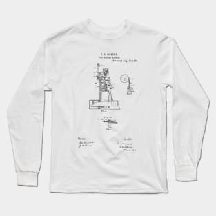 Type Writing Machine Vintage Retro Patent Hand Drawing Funny Novelty Gift Long Sleeve T-Shirt